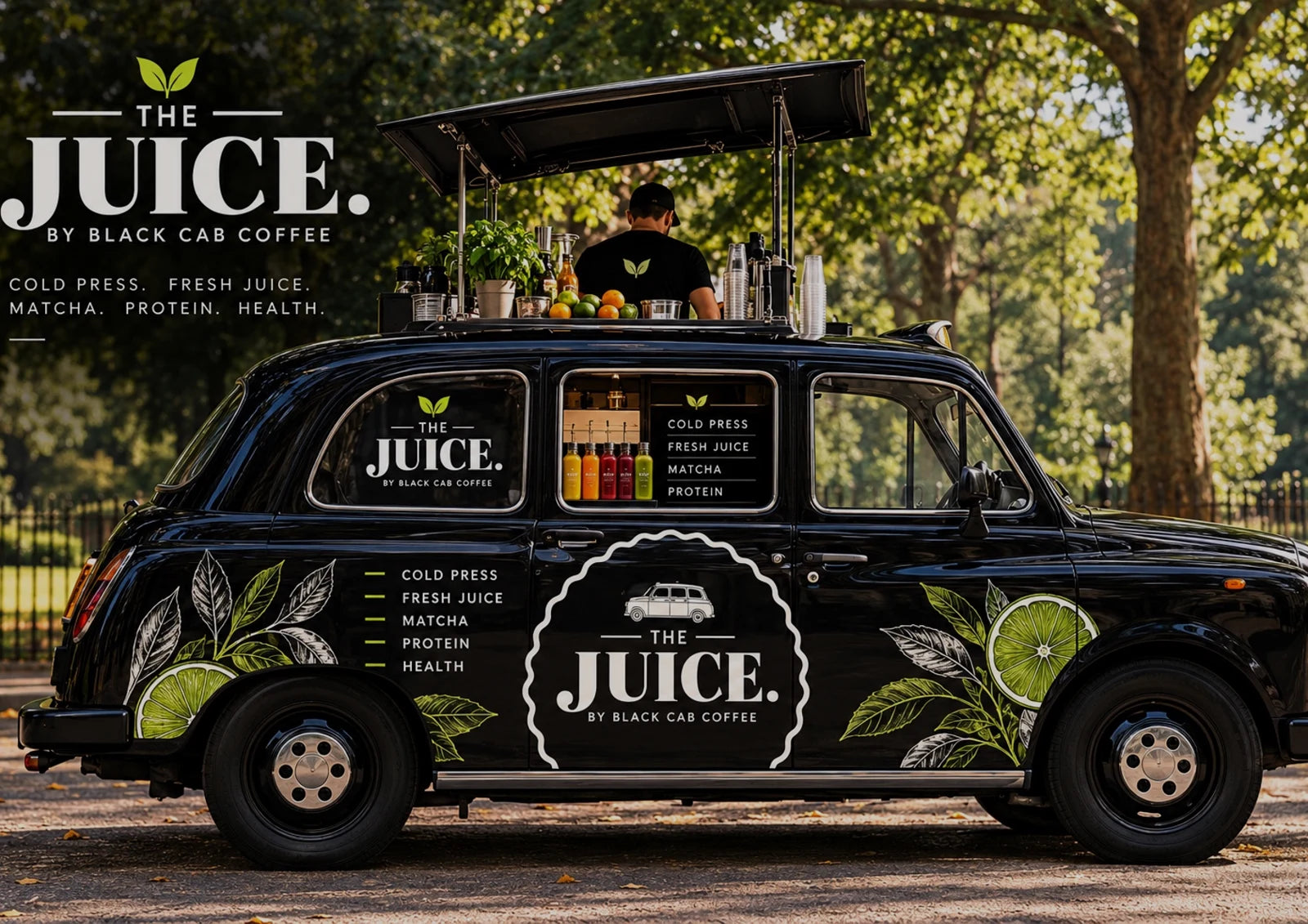 The Juice by Black Cab Coffee juice bar concept